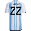 Argentina L. MARTINEZ 22 Fotbollströjor Hemma tröja World Cup 2022 Kortärmad